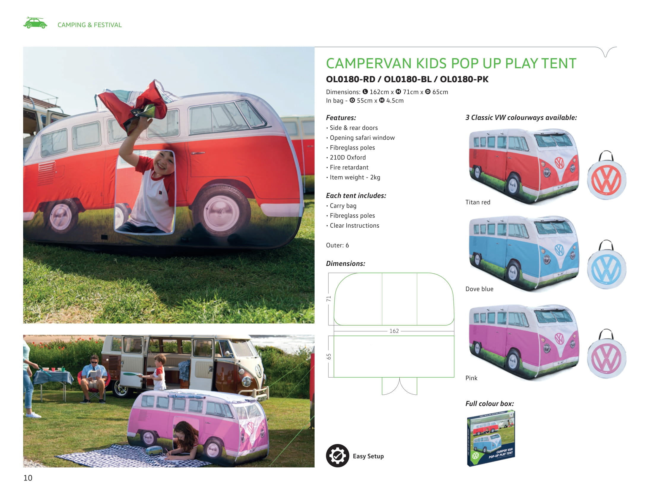 serie krone næve Volkswagen Kids Pop Up Tent - Pink - VWlicensed.com - Official Volkswagen  Merchandise